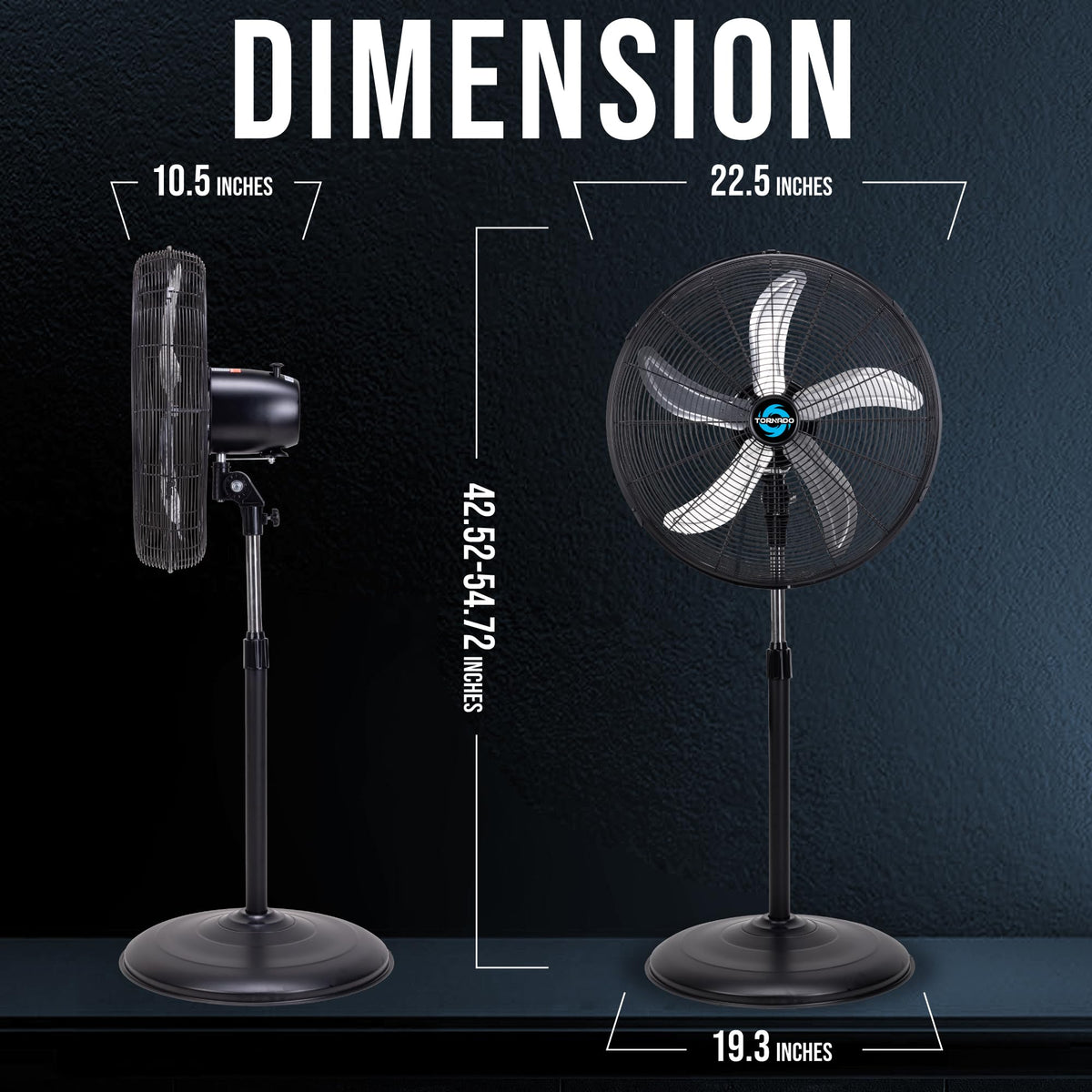 20 Inch High Velocity Oscillating Metal Pedestal Fan C689