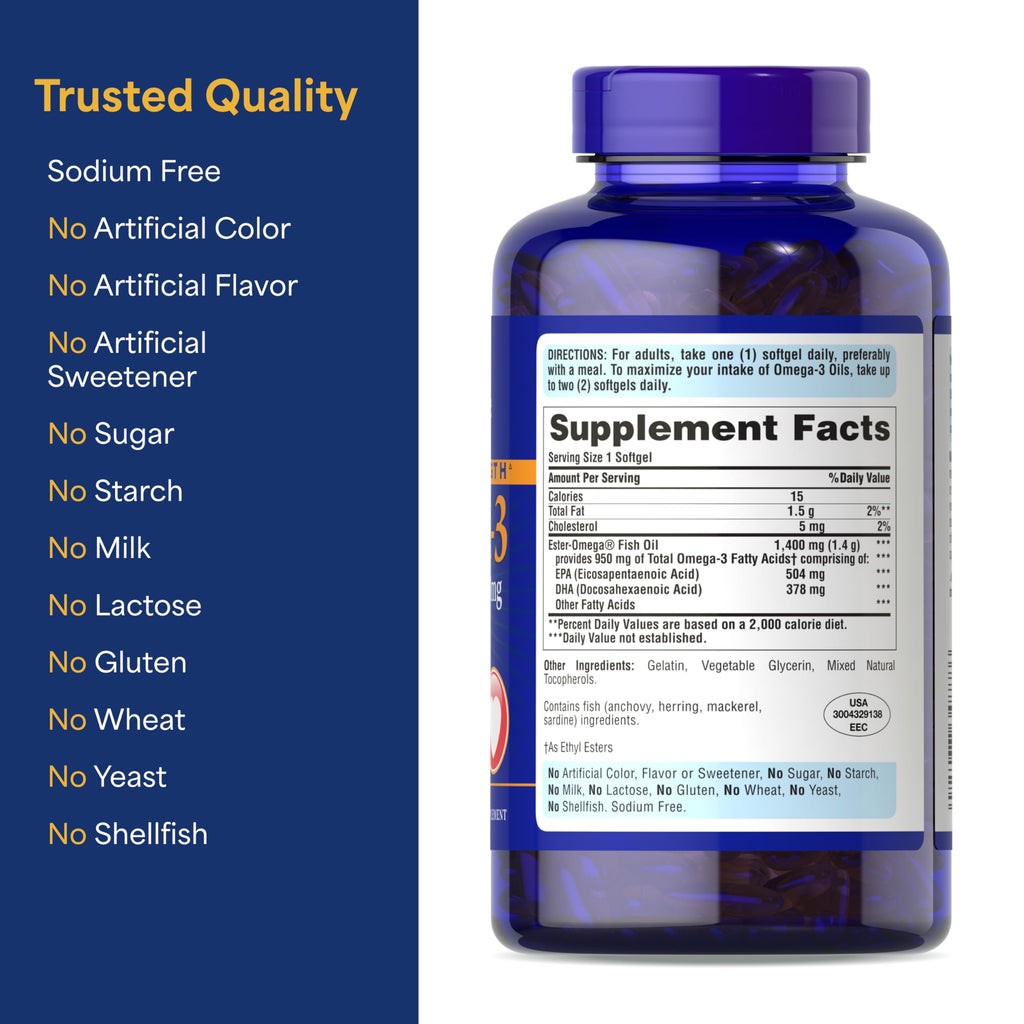 Triple Strength Omega-3 Fish Oil 1400mg 240 Softgels G3232
