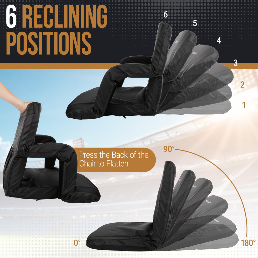 Folding Stadium Chair with Padded Back Support and Armrests Q8172