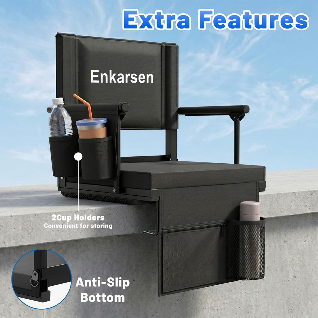 Portable Stadium Seat with Armrests & Cup Holder O52195