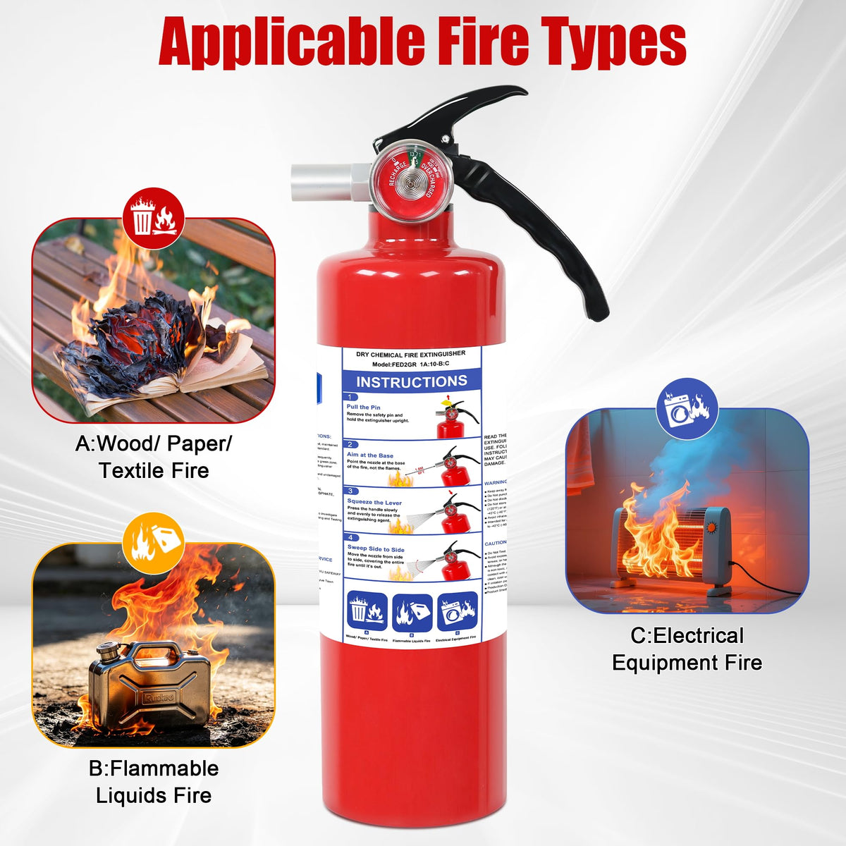2.5lb ABC Dry Chemical Fire Extinguisher L8289
