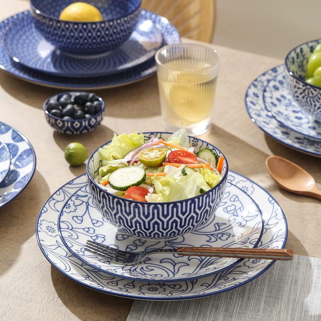 Ceramic Dinnerware Sets 12 Piece + 8 OZ Cappuccino Cup Set with Saucers R9470