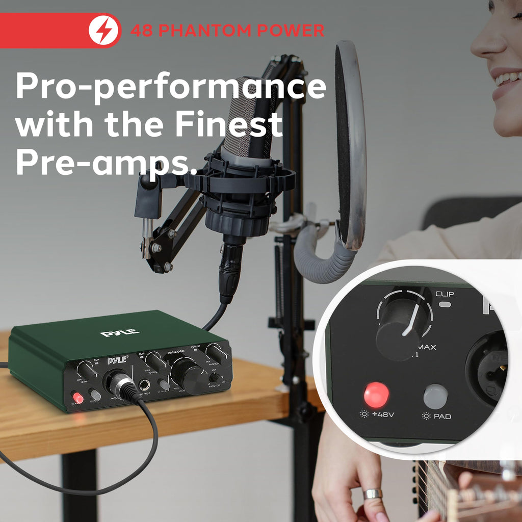 USB Audio Interface 2 Inputs 2 Outputs 48V Phantom Power Metal X3720