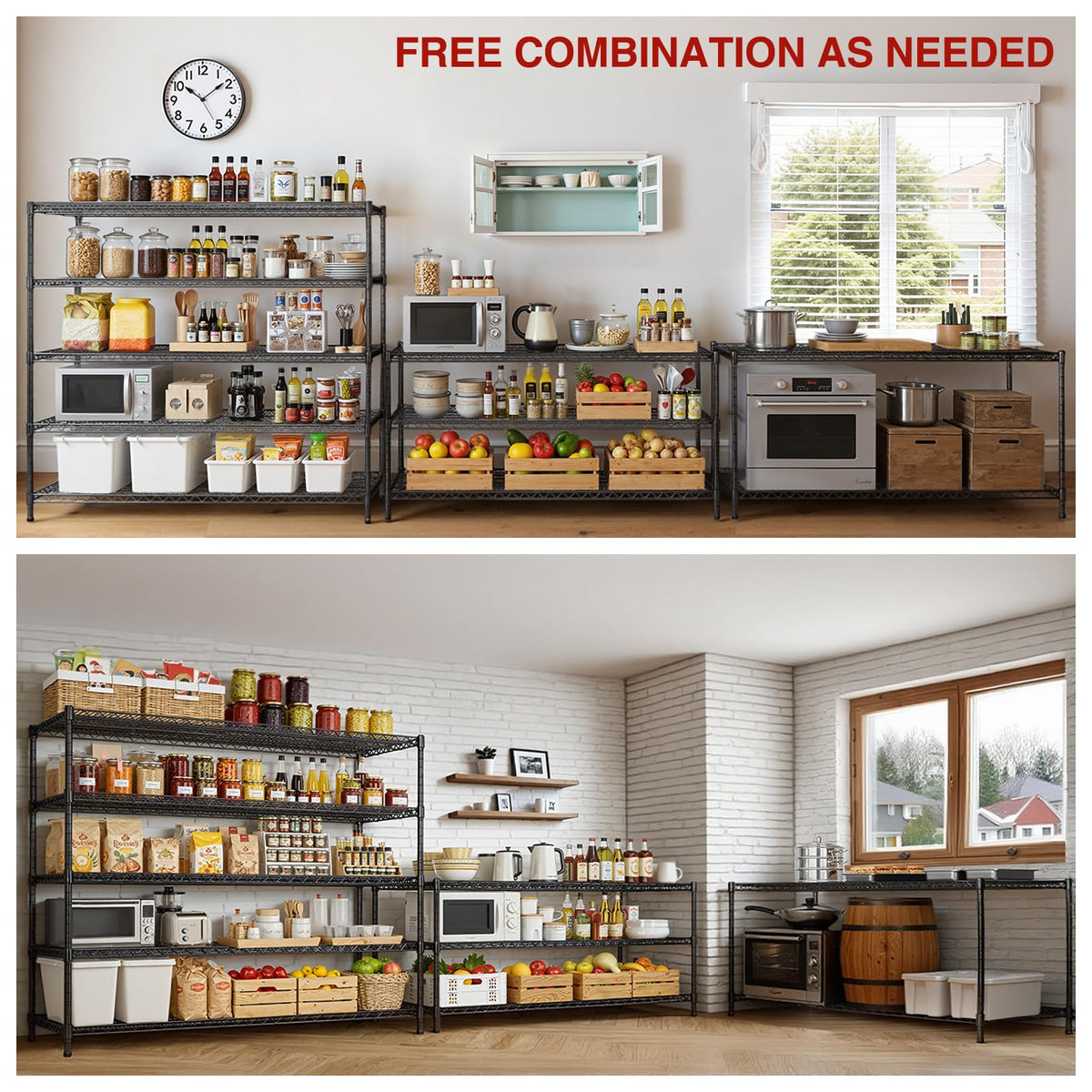 60”W 5 Tier Heavy Duty Metal Wire Shelving with Wheels P97203