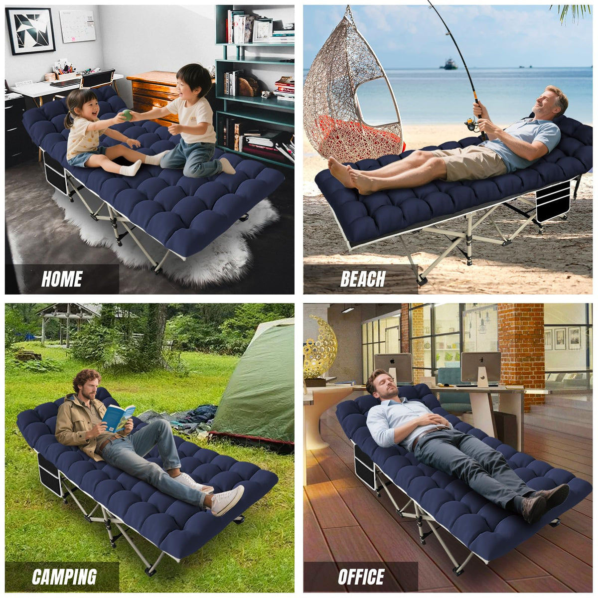 Folding Camping Cot with Mattress and Carry Bag R79974