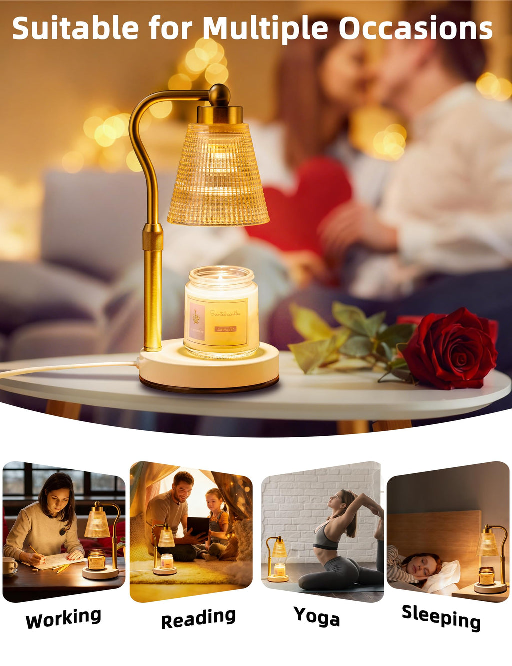 Height Adjustable Dimmable Candle Warmer Lamp with Timer V143
