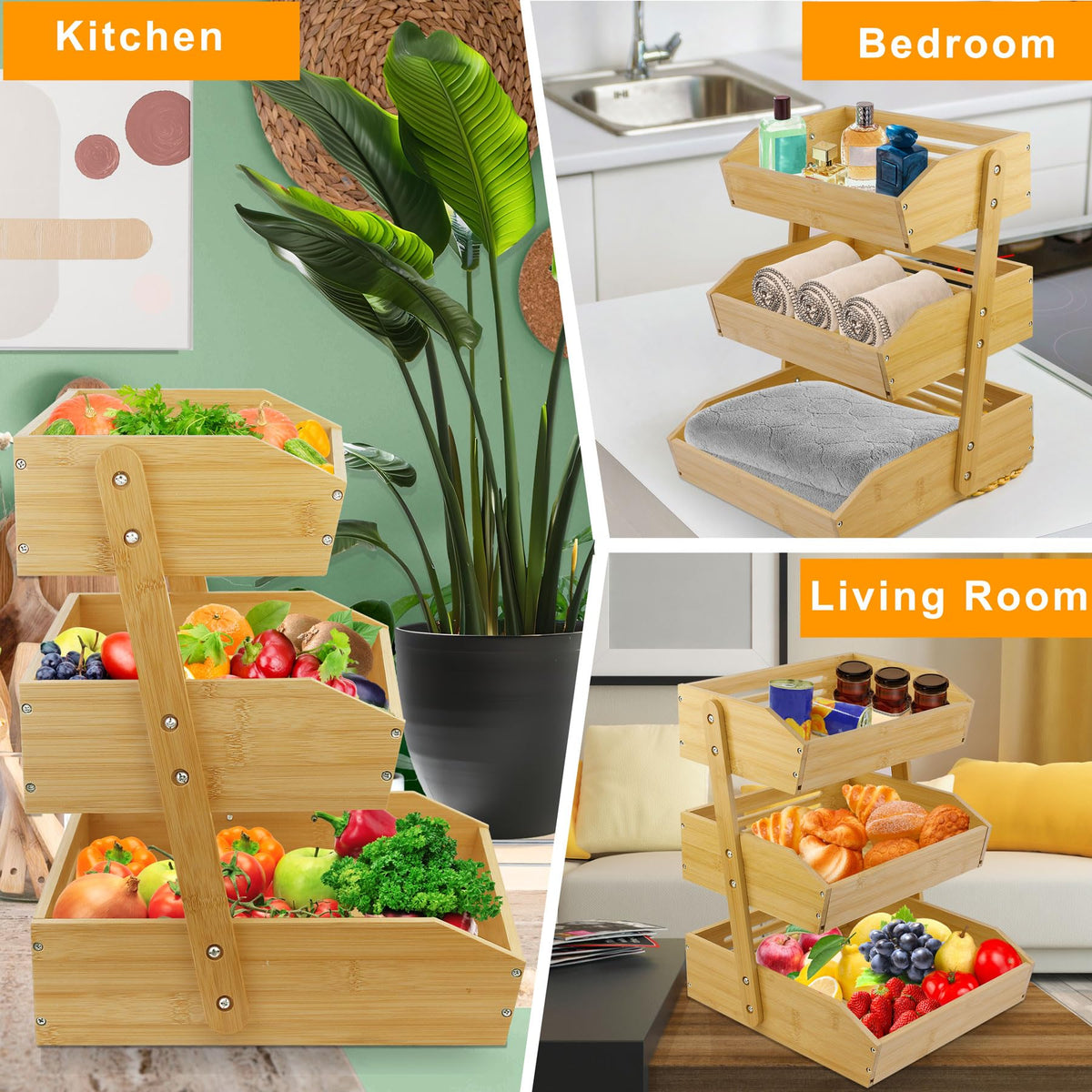 3 Tier Bamboo Fruit Basket W71691