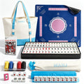 166 Deep Engraved Melamine Mahjong Set with Mat and 4 Racks D1792