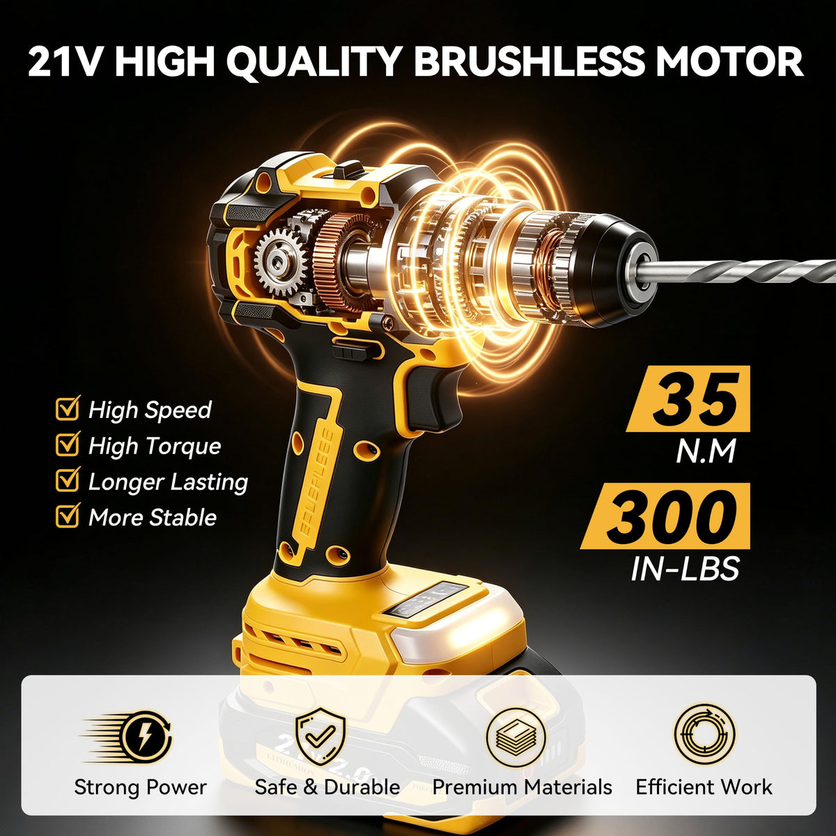 21V Brushless Cordless Drill Set X902