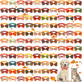 100 Pcs Fall Dog Bow Adjustable Pet Bowtie Collar F8877