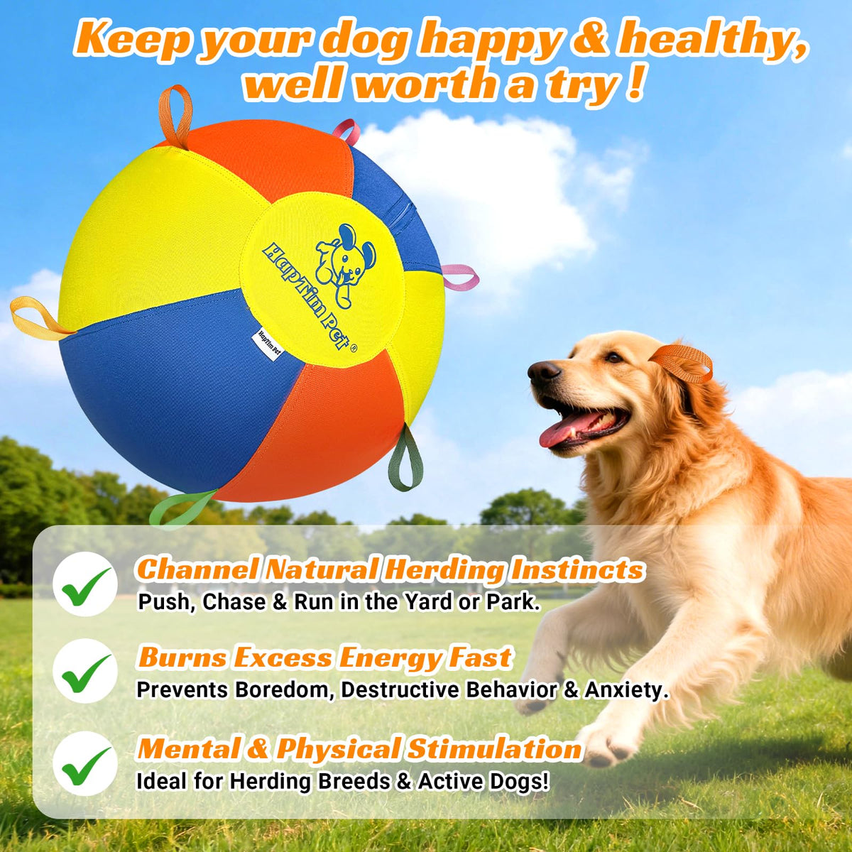 22" Heavy Duty Herding Ball for Dogs B51055