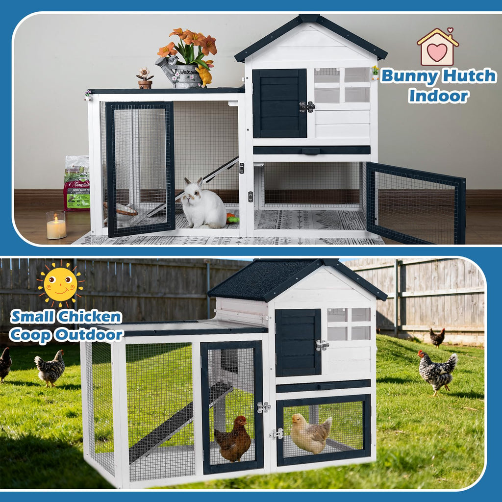 Indoor Outdoor Rabbit Cage with Weatherproof Roof G38342