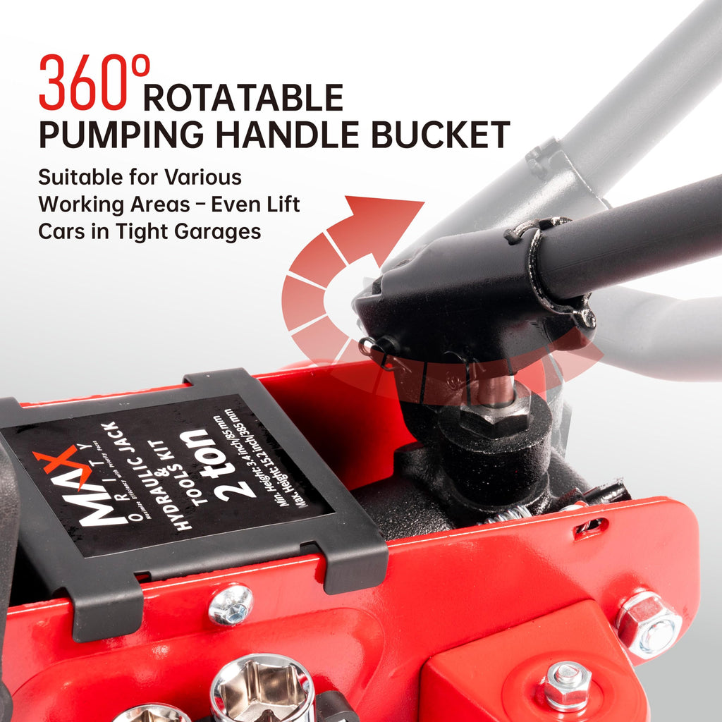 2-Ton Hydraulic Low Profile Trolley Floor Jack with Carrying Case and Tire Tool Kit N366