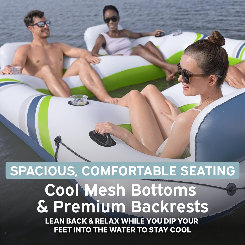4 Person Inflatable Lounger with Cup Holders Y606497