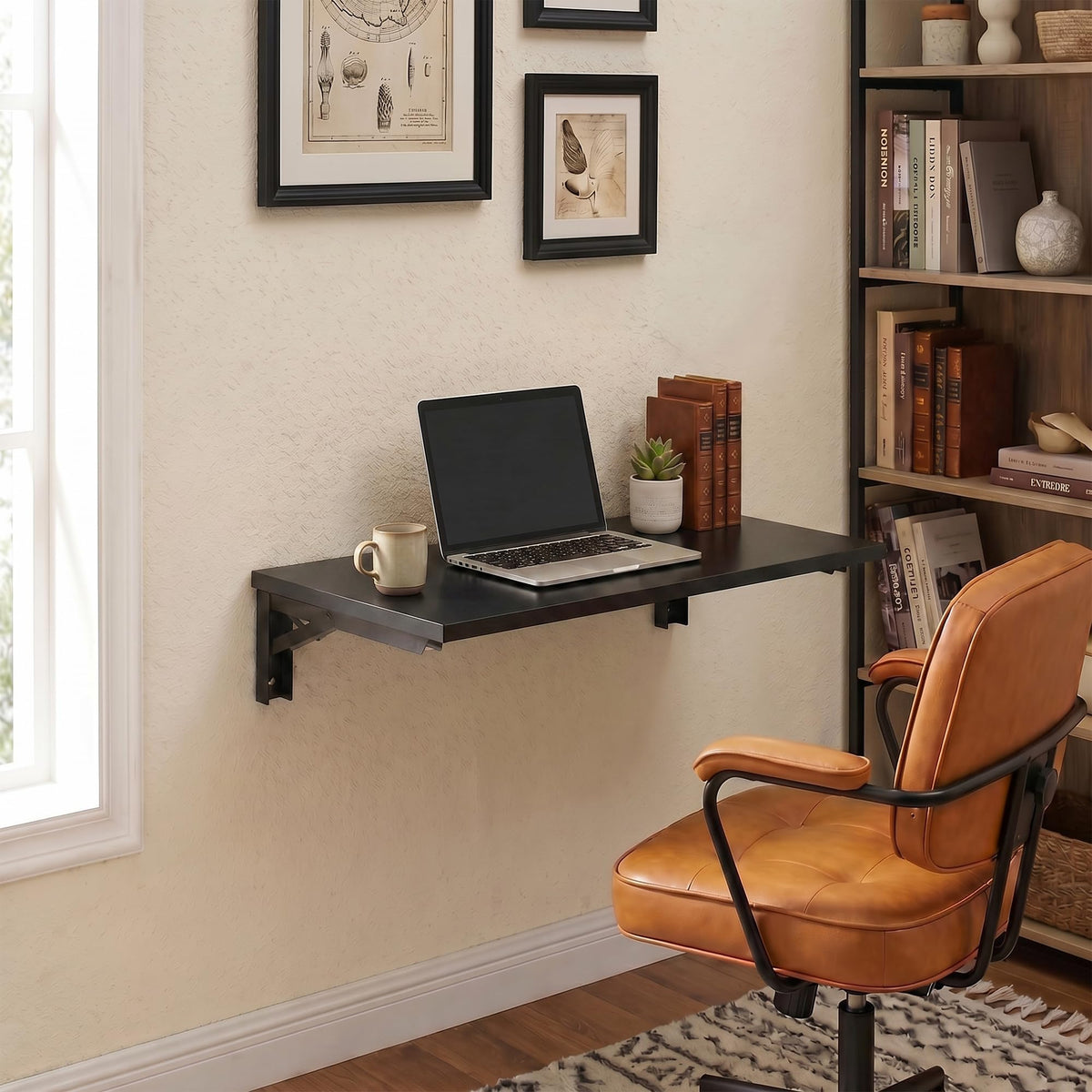 Wall Mounted Folding Table 30x20IN Black M30498