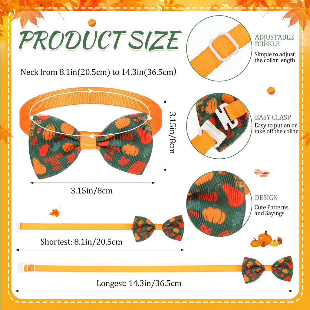 100 Pcs Fall Dog Bow Adjustable Pet Bowtie Collar F8877