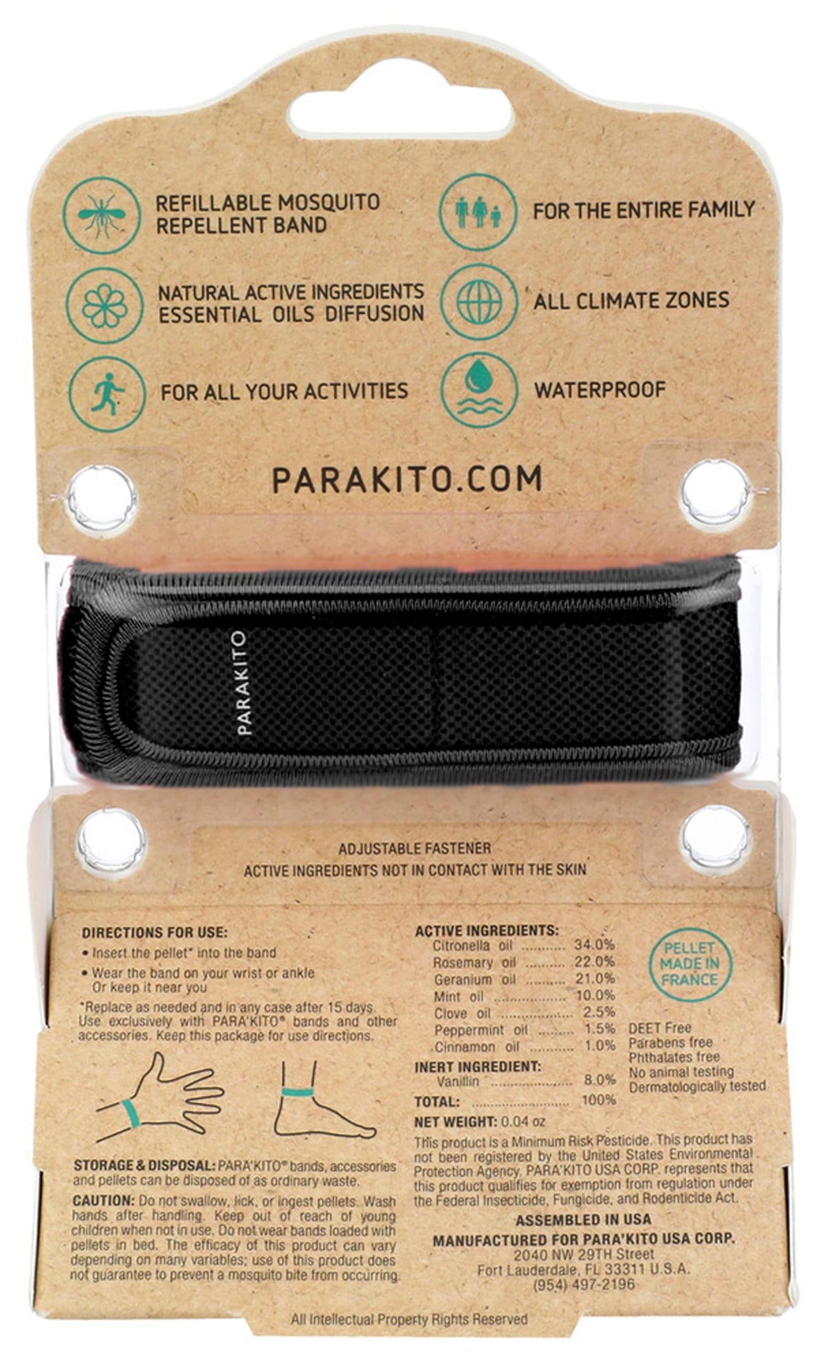 Black Mosquito Repellent Wristband S84284