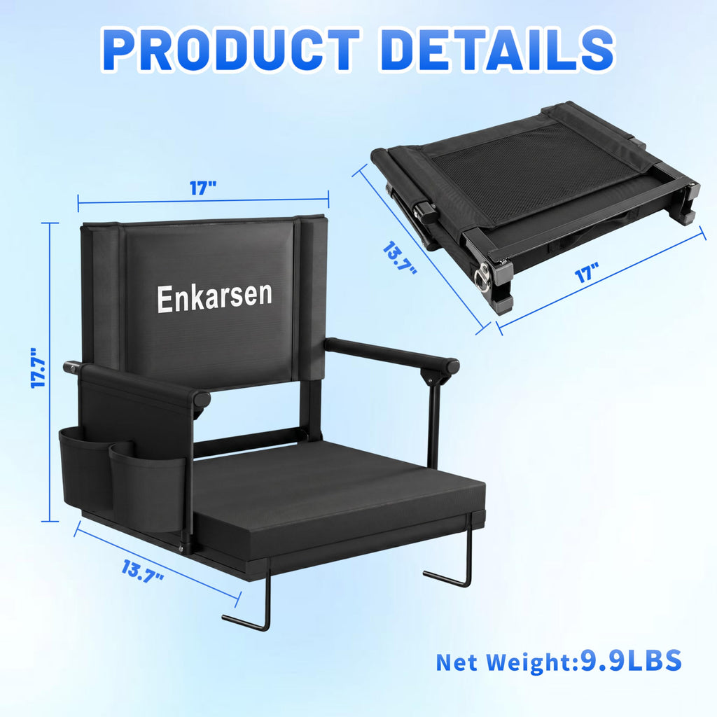 Portable Stadium Seat with Armrests & Cup Holder O52195