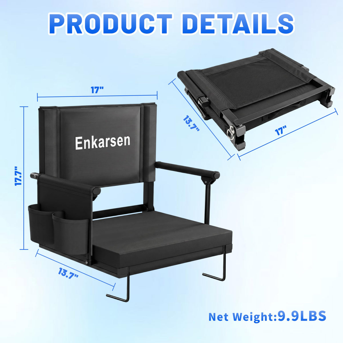 Portable Stadium Seat with Armrests & Cup Holder O52195