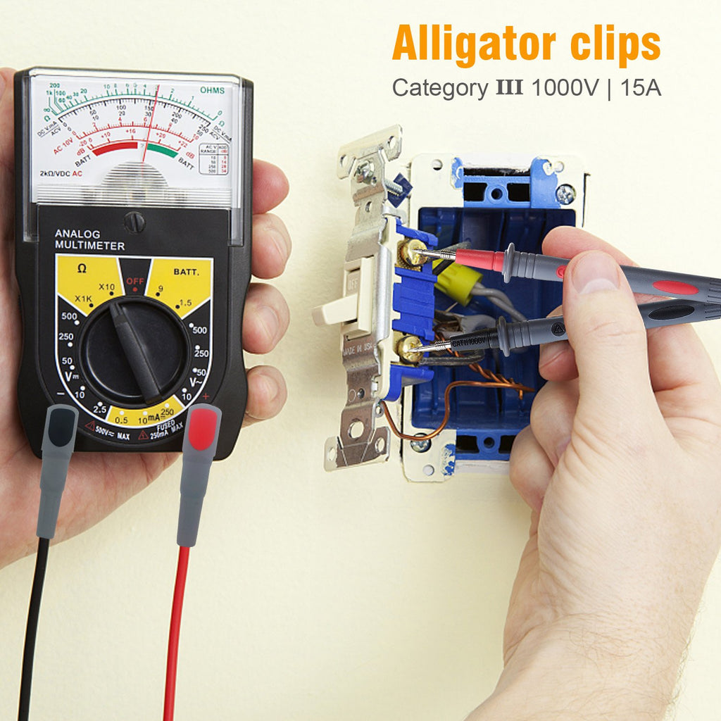 Silicone Multimeter Test Leads with Alligator Clips R2937