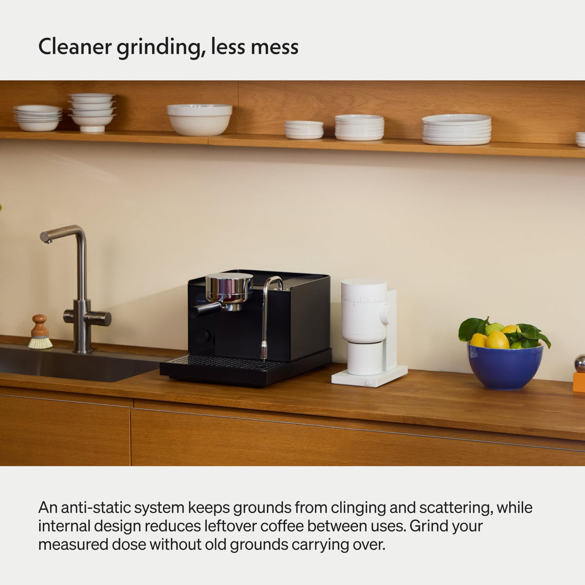 Electric Conical Burr Coffee Grinder, 48 mm Burrs, Black F333022