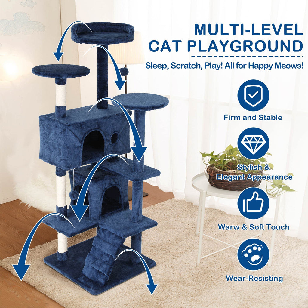 Tall Indoor Cat Condo Tower with Scratching Post F617