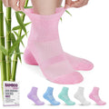 5 Pairs Bamboo Viscose Non-Binding Diabetic Ankle Socks W2653