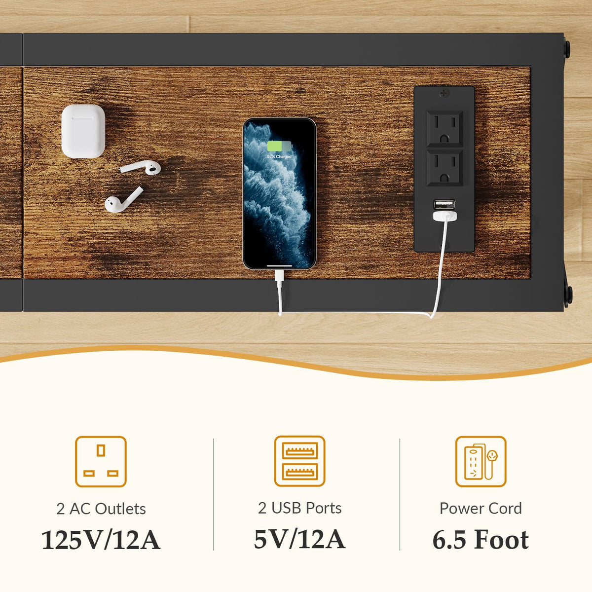 Narrow Console Table with Socket T843527
