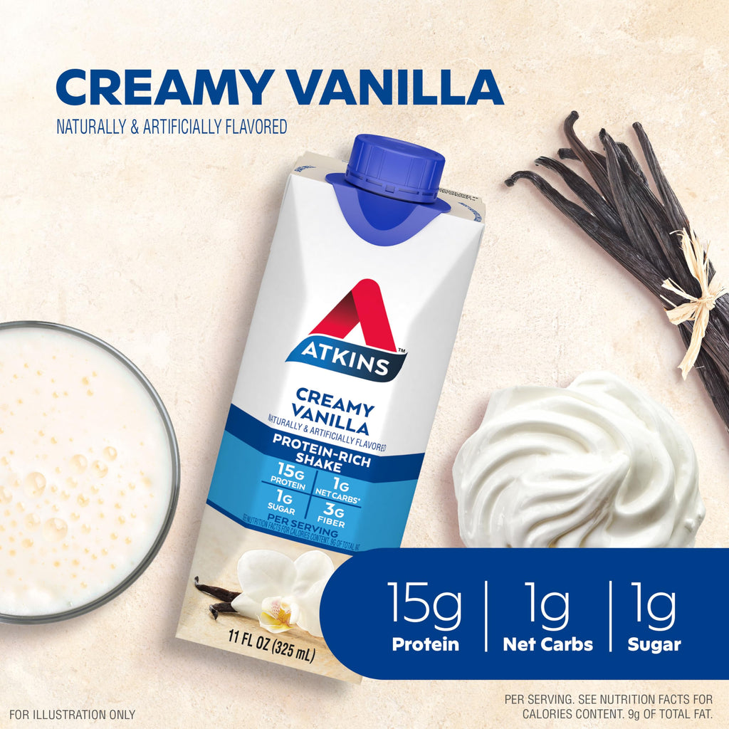 Dark Chocolate Vanilla Protein Shake, 15g Protein, 12 Count H59864