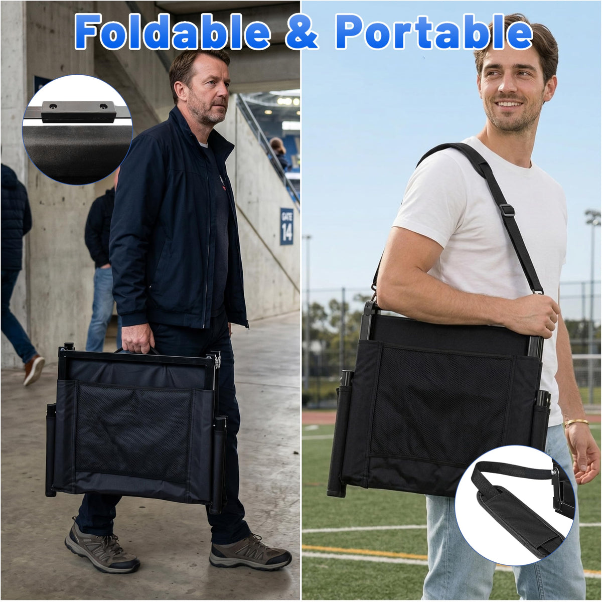 Portable Stadium Seat with Armrests & Cup Holder O52195