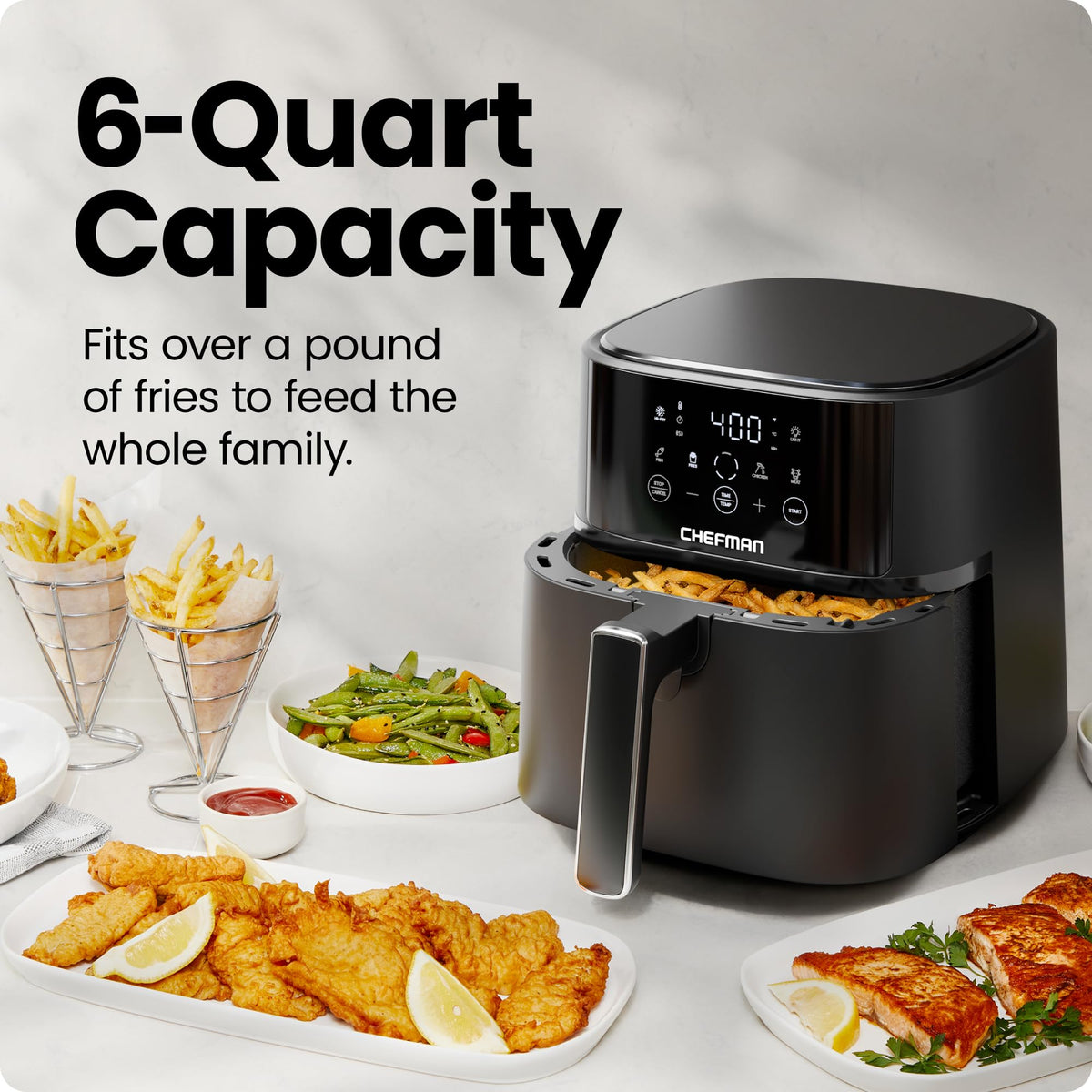 6 QT Compact Nonstick Air Fryer H2204