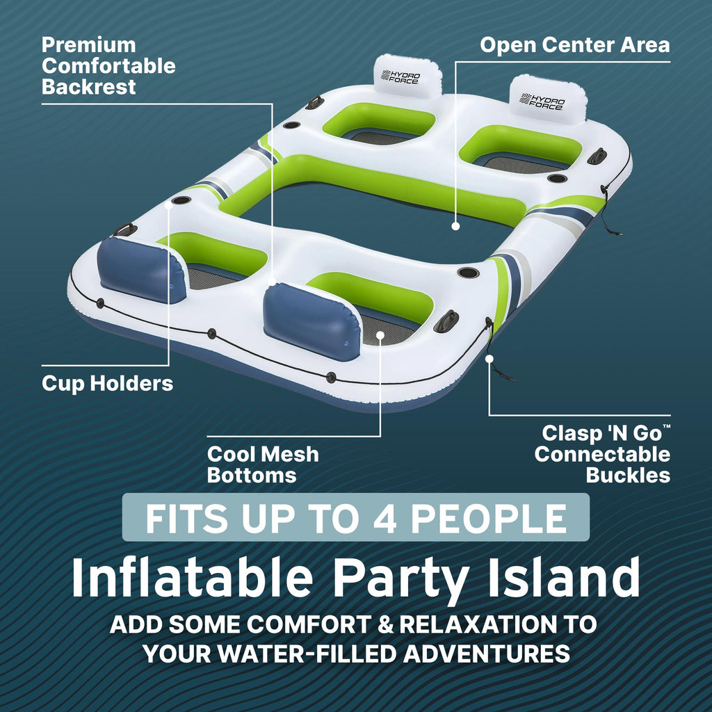 4 Person Inflatable Lounger with Cup Holders Y606497