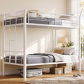 Metal Bunk Bed Twin Over Twin with Ladder and Guardrail Z804180