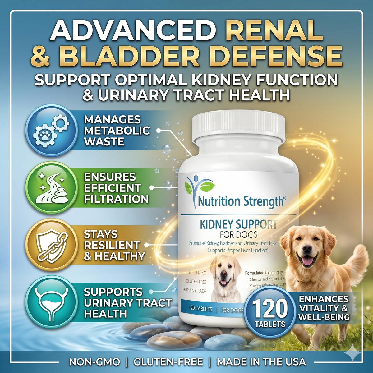 Kidney Support for Dogs Chewable Tablets X978