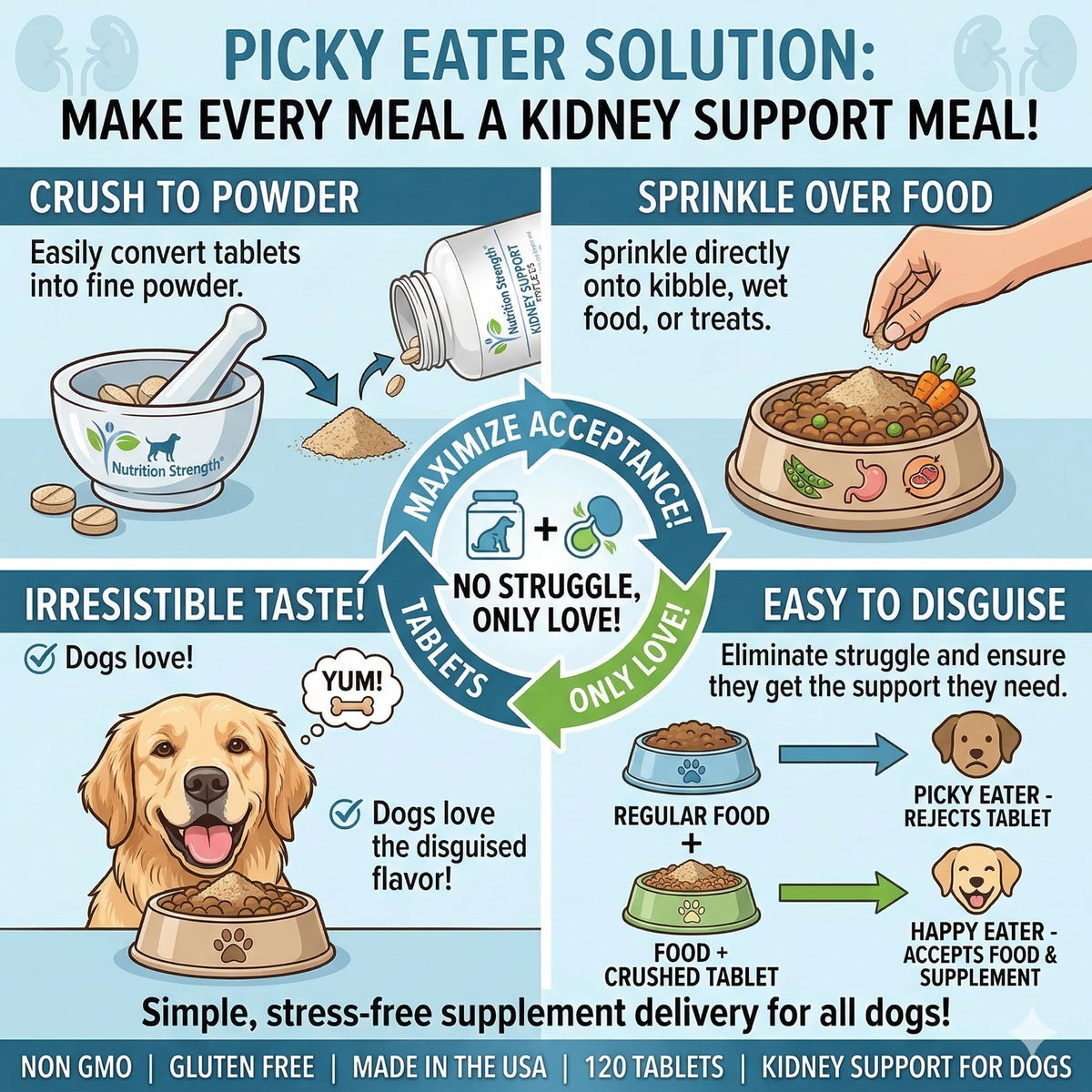 Kidney Support for Dogs Chewable Tablets X978