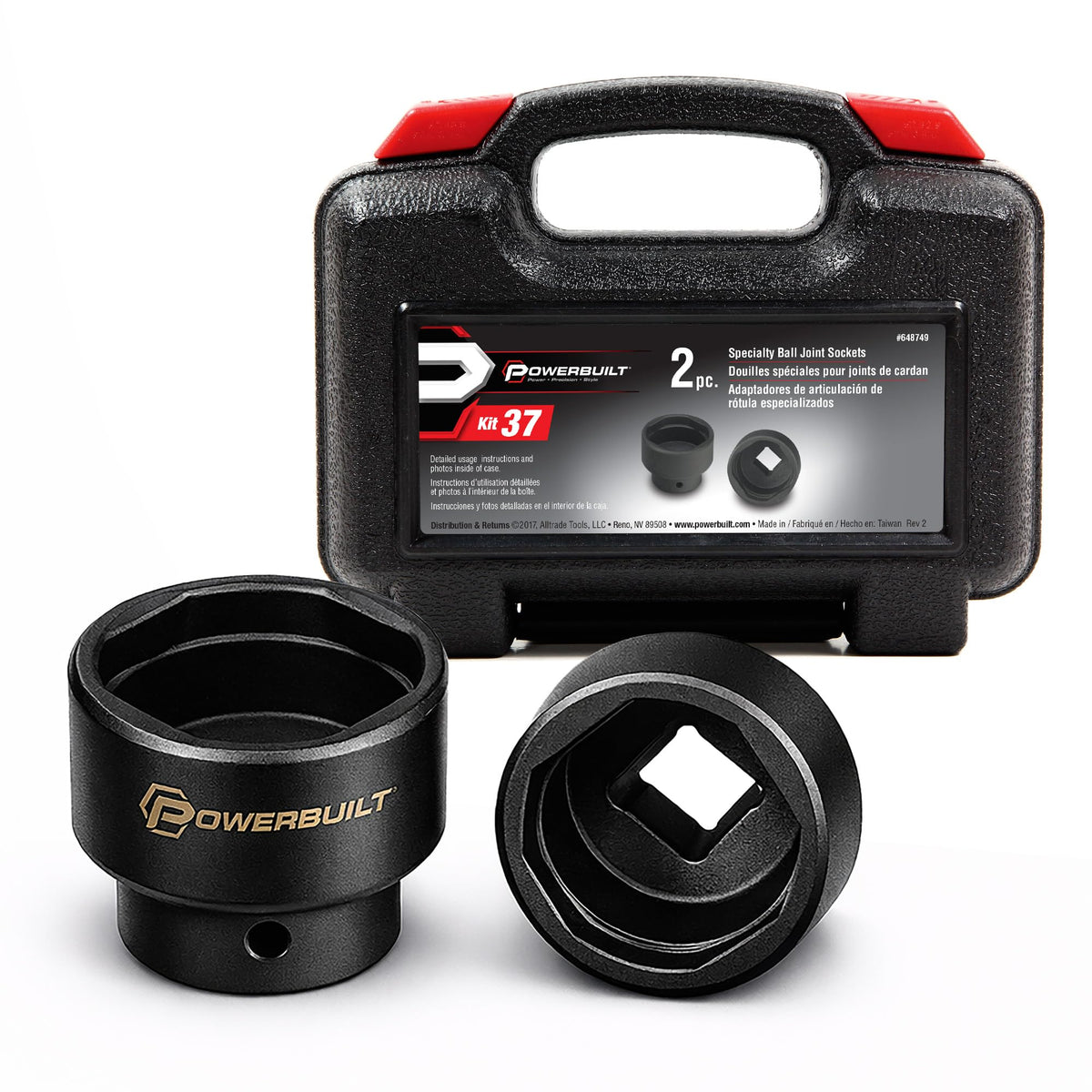 2 Piece Ball Joint Socket Set, 3/4" Drive with Storage Case Y4986