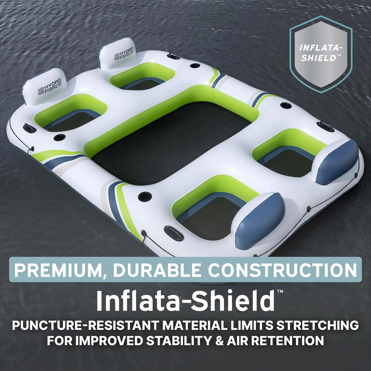 4 Person Inflatable Lounger with Cup Holders Y606497