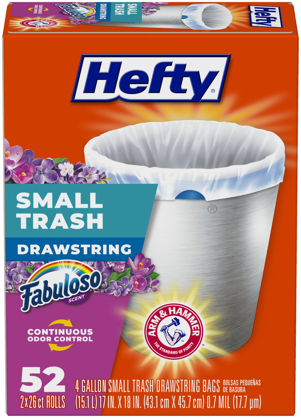 4 Gallon Lavender Scent Trash Bags 52ct S175