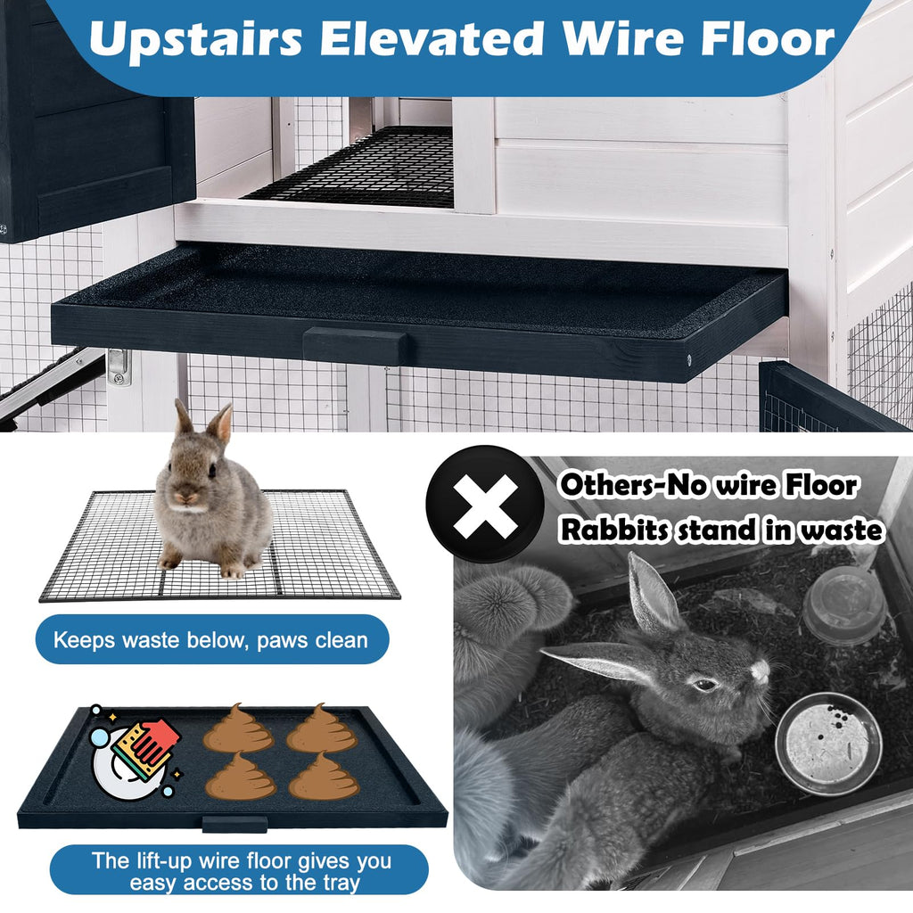 Indoor Outdoor Rabbit Cage with Weatherproof Roof G38342