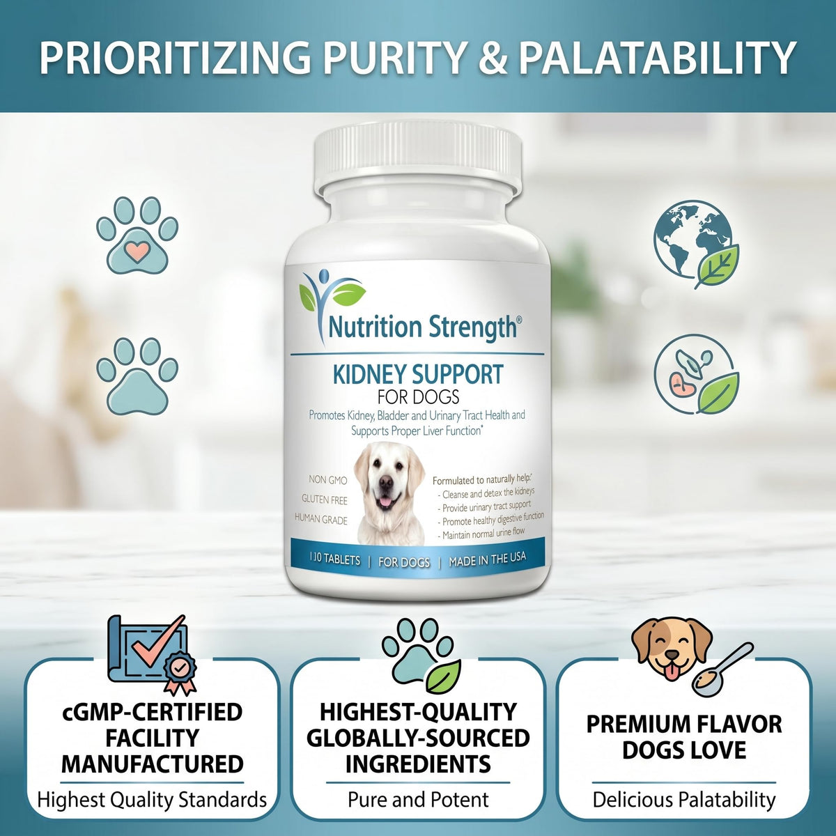 Kidney Support for Dogs Chewable Tablets X978