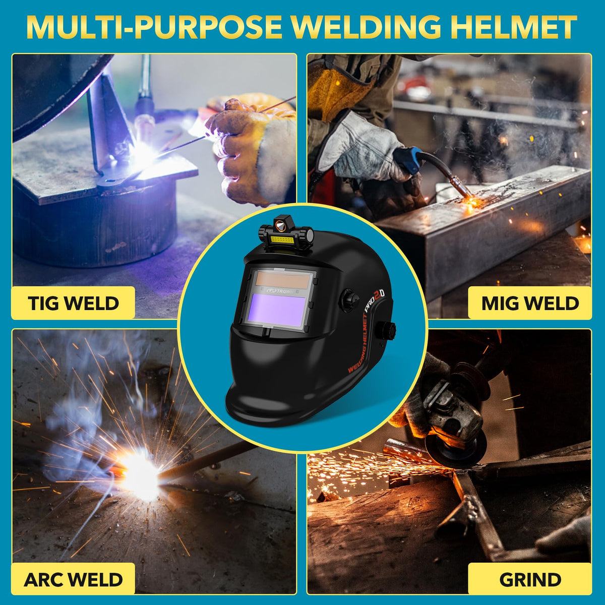 Welding Helmet Auto Darkening Solar Powered E788