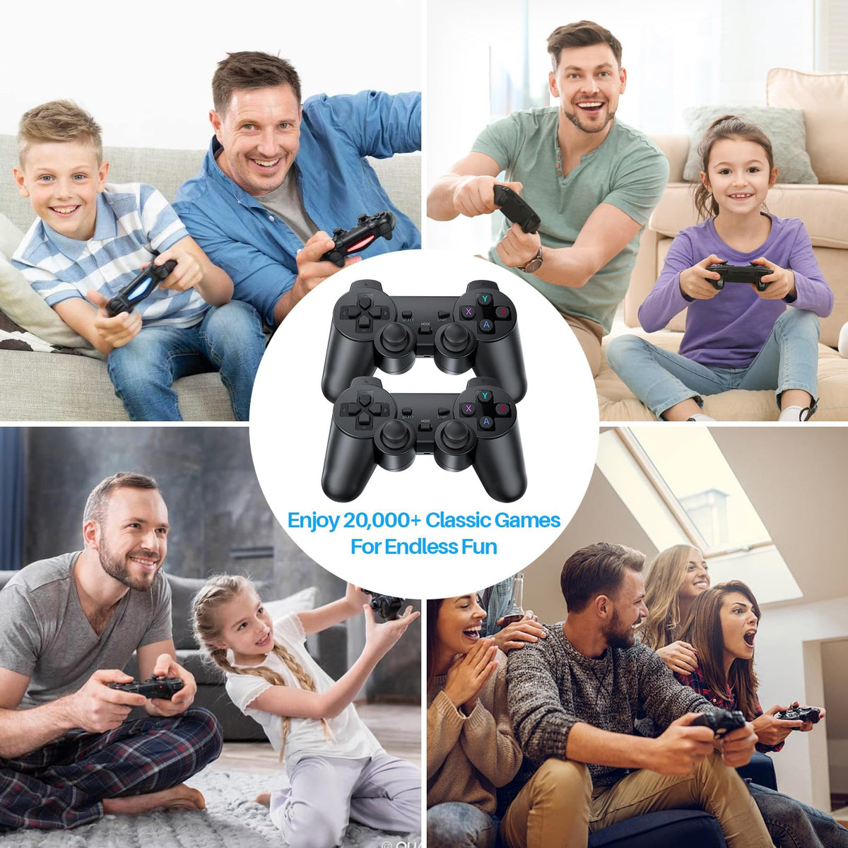 Retro Game Console with 2.4G Dual Controllers Y41093