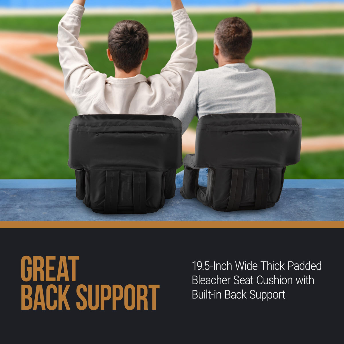 Folding Stadium Chair with Padded Back Support and Armrests Q8172