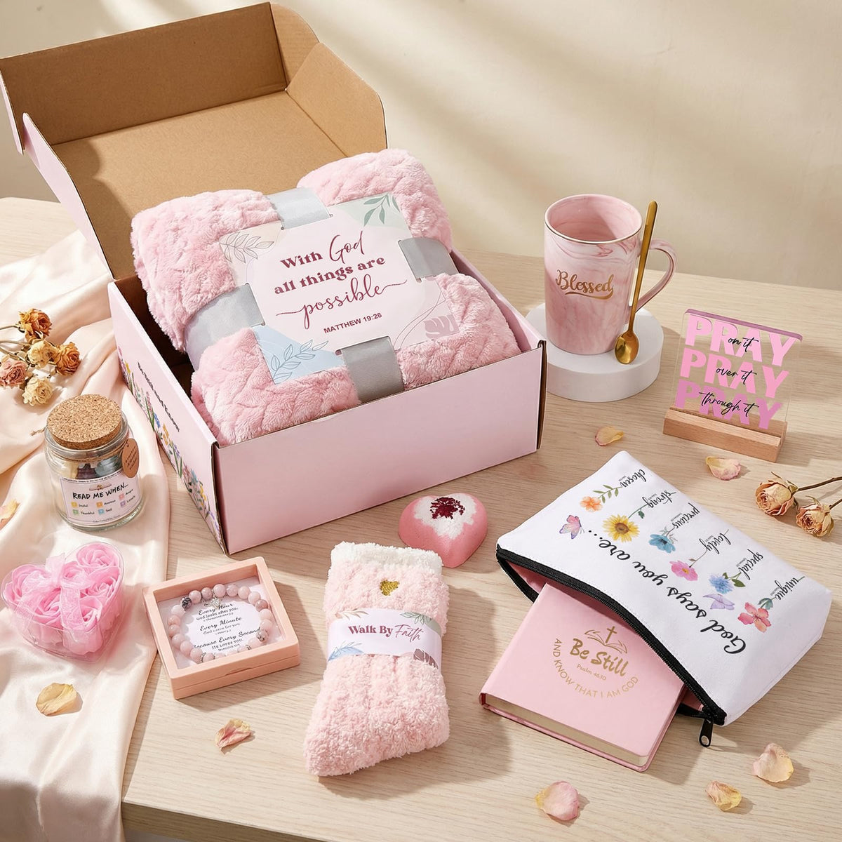 Religious Gift Basket with Blanket F152609