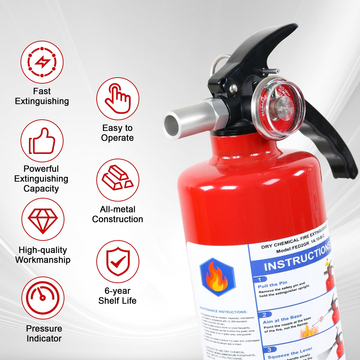 2.5lb ABC Dry Chemical Fire Extinguisher L8289
