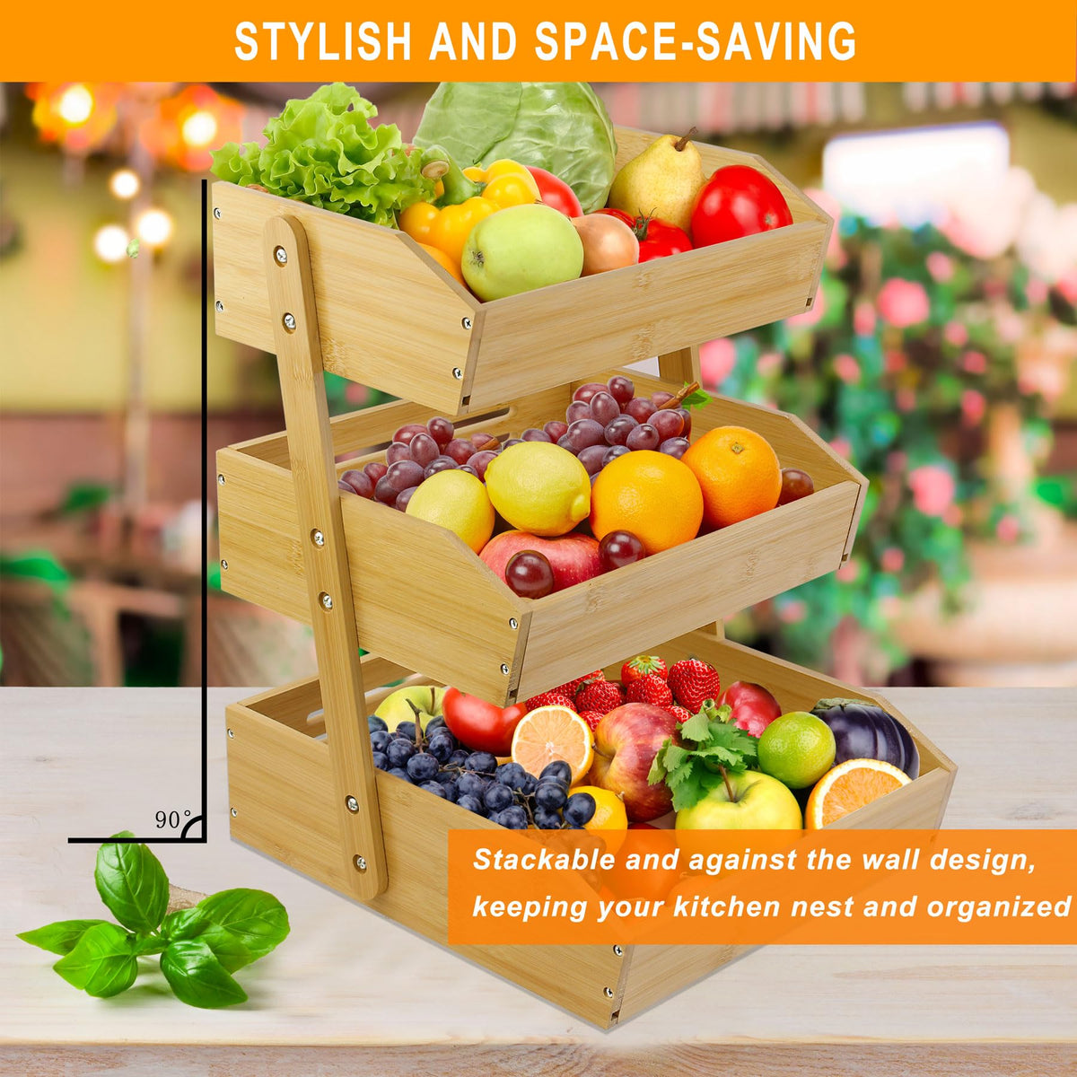 3 Tier Bamboo Fruit Basket W71691