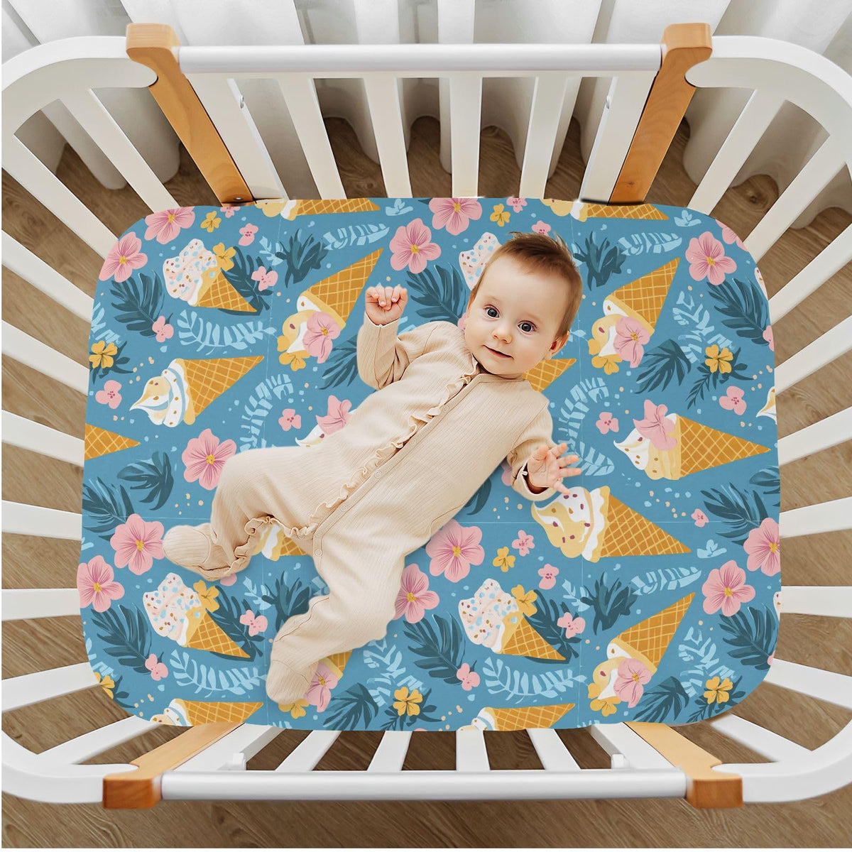 Soft Breathable Microfiber Fitted Crib Sheet Q5929