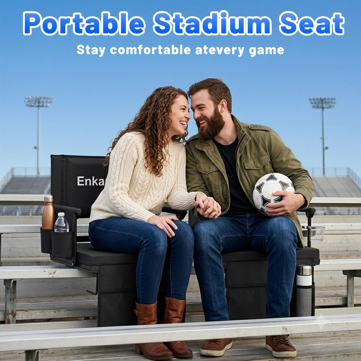 Portable Stadium Seat with Armrests & Cup Holder O52195