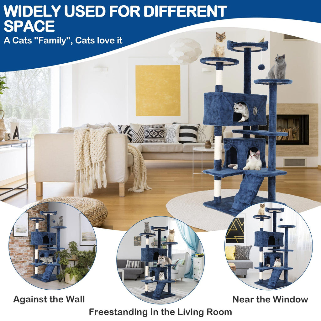Tall Indoor Cat Condo Tower with Scratching Post F617