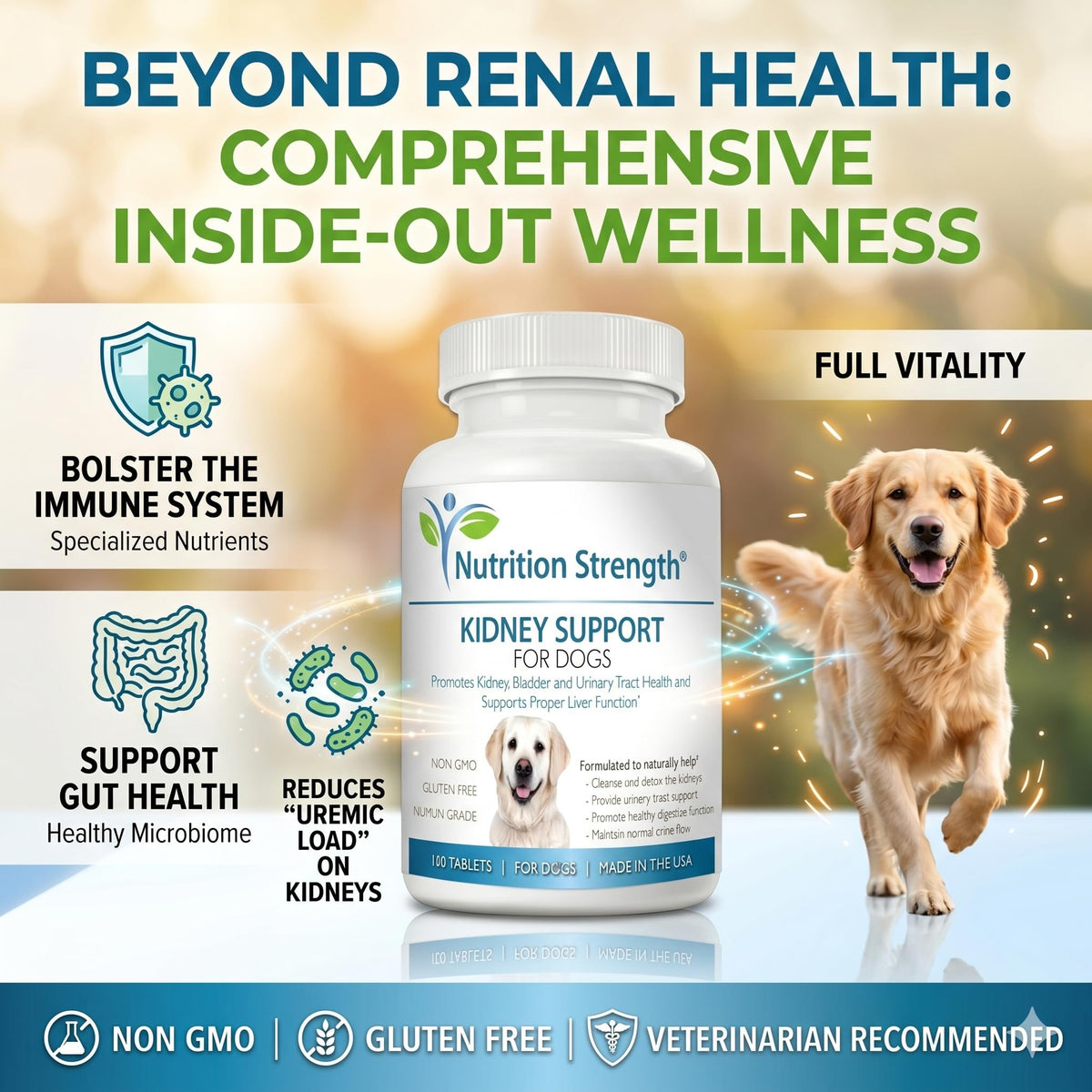 Kidney Support for Dogs Chewable Tablets X978